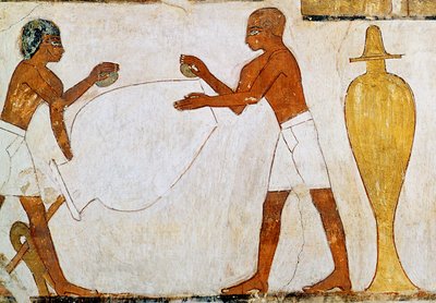 Kaiverrus ja kiillotus kultaa ja hopeaa, Rekhmiren haudasta tekijältä Egyptian 18th Dynasty