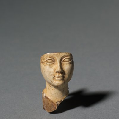 Kosmeettisen lusikan kasvot, 1391-1353 eaa tekijältä Egyptian 18th Dynasty