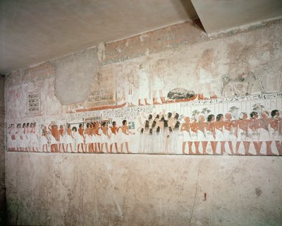 Ramosen haudan sisustus, Uusi kuningaskunta, n. 1360 eKr. (seinämaalaus) tekijältä Egyptian 18th Dynasty