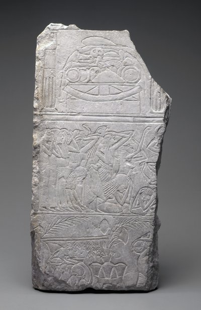 Relief of Mourners and Funeral Meats, Uusi kuningaskunta, noin 1340 eKr. (kalkkikivi) tekijältä Egyptian 18th Dynasty