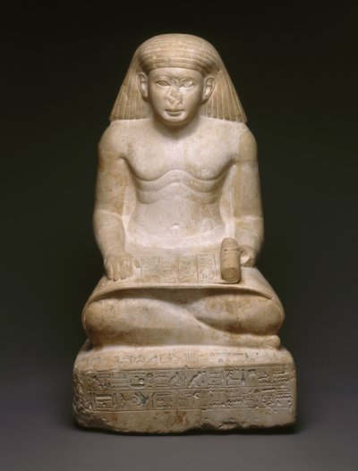 Amunhotepin, Nebiryn pojan, kirjanoppinut patsas, noin 1426-1400 eKr. (kalkkikivi) (katso 200932) tekijältä Egyptian 18th Dynasty