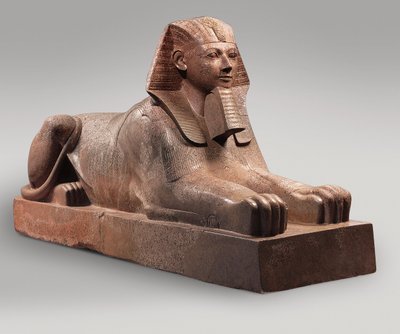 Hatšepsutin sfinksi, n.1479-58 (graniitti, maali) tekijältä Egyptian 18th Dynasty