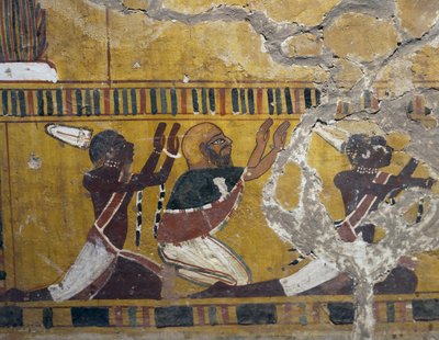 Alistetut kansat, nubialaiset, libyalaiset ja aasialaiset, maalaus Amenhotep III:n haudasta Thebassa, Egyptin sivilisaatio, Uusi valtakunta, XVIII dynastia tekijältä Egyptian 18th Dynasty