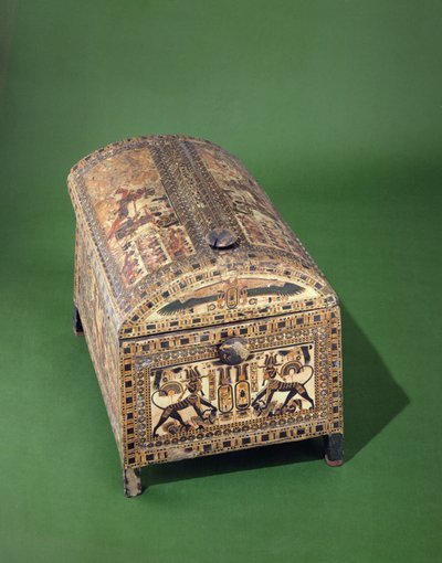 Tutankhamon Chest, Uusi kuningaskunta, noin 1340 eKr. (maalattu puu) tekijältä Egyptian 18th Dynasty