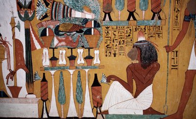 Seinämaalaus, Sennedjemin hauta, Kuninkaiden laakso, Luxor, Thebe (Unescon maailmanperintökohde). tekijältä Egyptian 18th Dynasty