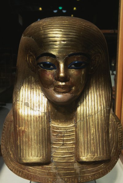 Yuyan kuolinnaamio, Yuya Tjuyan haudasta, Kuninkaiden laaksosta, Egypti, Egyptin sivilisaatio, Uusi valtakunta, XVIII dynastia. tekijältä Egyptian 18th Dynasty