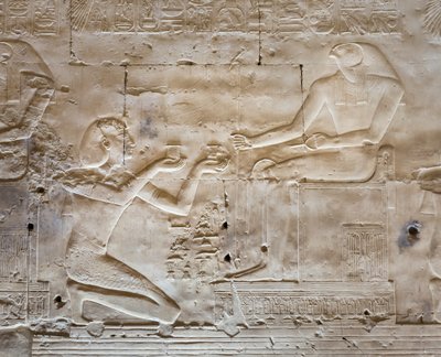 Basrelief, Seti I:n temppeli, Abydos, Egypti tekijältä Egyptian 19th Dynasty