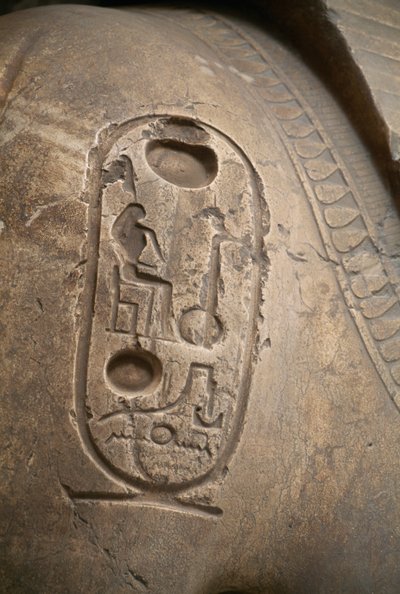 Kaiverrus käsivarressa, kaiverrus Ramesses II:n kolossista, Memphis (Unescon maailmanperintöluettelo). tekijältä Egyptian 19th Dynasty