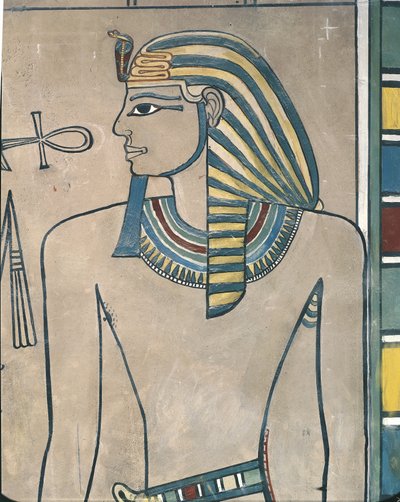 Egypti, Muinainen Thebes, Kuninkaiden laakso, faarao Amenhotep III:n seinämaalaus tekijältä Egyptian 19th Dynasty