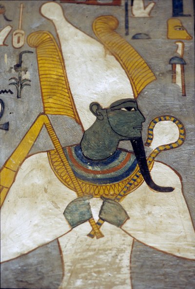 Osiris Ramses I:n haudasta, Thebe (seinämaalaus) tekijältä Egyptian 19th Dynasty