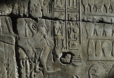 Relief, Amunin temppeli, Luxor, muinaiset Thebes (UNESCO:n maailmanperintöluettelo). tekijältä Egyptian 19th Dynasty