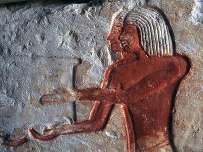 Reliefi, joka kuvaa kantajia, Leteyan hauta, Saqqara, Egypti, egyptiläinen sivilisaatio, Uusi kuningaskunta, dynastia XIX tekijältä Egyptian 19th Dynasty