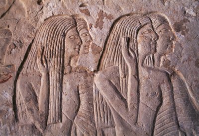 Naisryhmää esittävä reliefi, Leteyan hauta, Sakkara, Egypti, Egyptin sivilisaatio, Uusi valtakunta, XIX dynastia tekijältä Egyptian 19th Dynasty