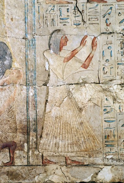Reliefi Ramesses II:n korkean virkamiehen Netcherouymesin haudasta, 2475 eKr., Saqqara, Egyptin sivilisaatio, Uusi valtakunta, XIX dynastia tekijältä Egyptian 19th Dynasty
