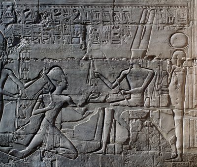 Seti I:n kampanjat Syyriassa ja Palestiinassa, helpotus, Great Hypostyle Hallin pohjoinen ulkoseinä, Karnakin temppelikompleksi (Unescon maailmanperintölista tekijältä Egyptian 19th Dynasty