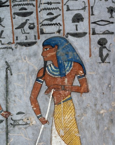 Atum jumala, fresko, hautakammio, Ramses I:n hauta (KV16), Kuninkaiden laakso, Thebes (Unescon maailmanperintöluettelo) tekijältä Egyptian 19th Dynasty