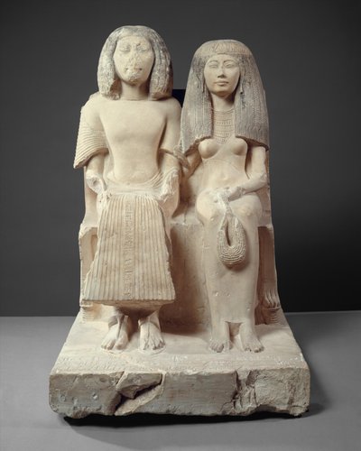 Yuny ja hänen vaimonsa Renenutet, noin 1280 eaa. (maalattu kalkkikivi) tekijältä Egyptian 19th Dynasty