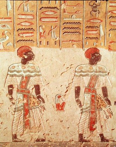 Nubialaiset Ramses III:n haudalta (n. 1184-1153 eKr.) Uusi kuningaskunta tekijältä Egyptian 20th Dynasty