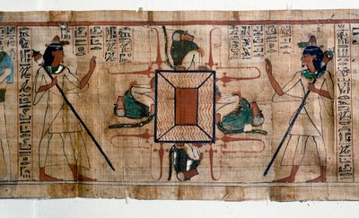Egyptiläinen antiquit: Tulijärvi helvettiin. Papyrus kuolleiden kirjasta. 21. dynastian papyrus tekijältä Egyptian 21st Dynasty