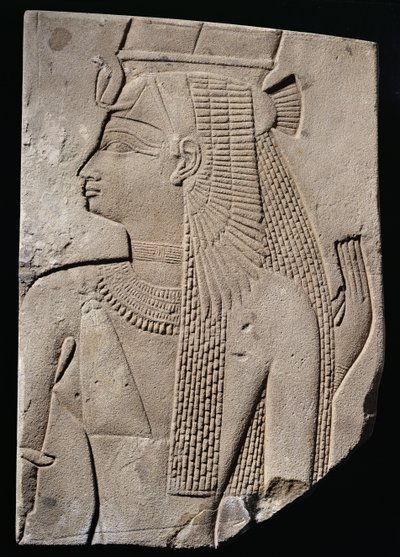 Reliefi jumalallisesta puolisosta, myöhäinen ajanjakso, n. 780-656 eKr. (hiekkakivi) tekijältä Egyptian 25th Dynasty