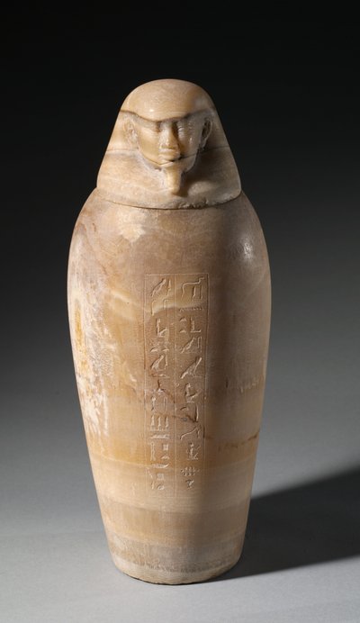 Canopic Jar miehen päällä, 664-525 eaa tekijältä Egyptian 26th Dynasty