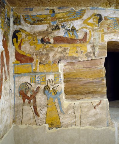 Pa Nentwyn hautakammion seinämaalaukset, Bahariya Oasis, Giza, Egypti Egyptin sivilisaatio, 26. dynastia, 663-525 eKr. tekijältä Egyptian 26th Dynasty