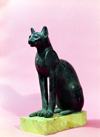 Veistos kissasta, myöhäinen aika (pronssi) tekijältä Egyptian 26th Dynasty