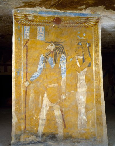 Seinämaalauksia Pa Nentwyn haudasta, Bahariya Oasis, Giza, Egypti. Egyptin sivilisaatio, 26. dynastia, 663-525 eKr. tekijältä Egyptian 26th Dynasty