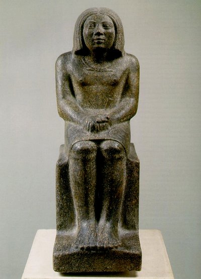 Istuva mieshahmo, Egypti, Ankh, 3. dynastia (porfyroidigraniitti) tekijältä Egyptian 3rd Dynasty