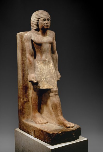 Kulkeva figuuri, c. 2575–2465 eaa. (maalattu kvartsiitti) tekijältä Egyptian 4th Dynasty