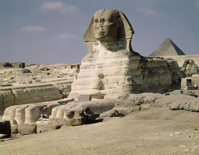 Näkymä Sfinksin koillispuolelta, vuodelta kuningas Chephrenin hallituskaudelta, vanhasta kuningaskunnasta, 2600-2500 eaa. tekijältä Egyptian 4th Dynasty