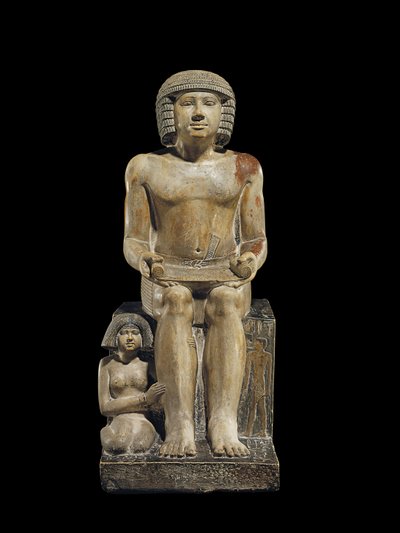 Patsas kirjanoppineiden tarkastaja Sekhemkalle, noin 2400-2300 eaa. tekijältä Egyptian 5th Dynasty