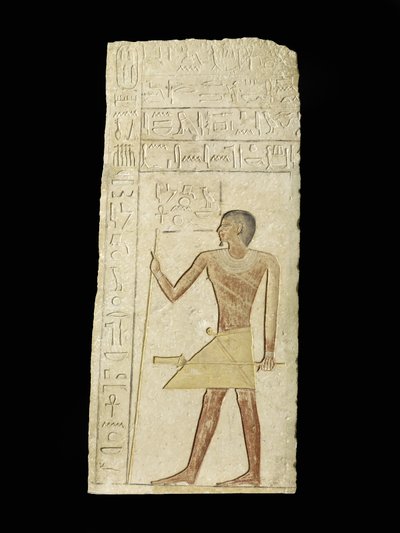 Reliefi, joka kuvaa Ankh-neb-efiä, 2345-2181 eKr. (kalkkikivi ja pigmentti) tekijältä Egyptian 6th Dynasty