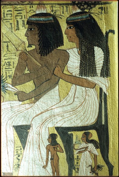 Muinainen Egypti, seinämaalaus, Sennedjemin hauta, Aatelisten hauta, Thebe, Deir el Medina tekijältä Egyptian Egyptian
