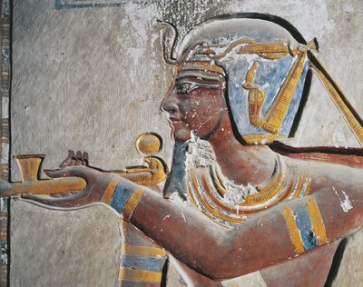 Egypti, Muinainen Thebes, Kuninkaiden laakso, Maalaus faraosta Ramses VI:n haudalla tekijältä Egyptian Egyptian