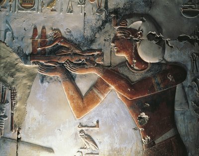 Faaraon maalattu reliefi tekijältä Egyptian Egyptian