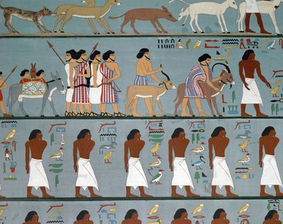 Seemiläinen heimo pyytää lupaa päästä Egyptiin, kopio (maalaus) tekijältä Egyptian Egyptian