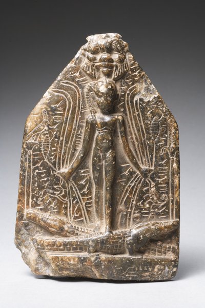 Cippus of Horus (serpentiinikivi) (katso myös 325606) tekijältä Egyptian Ptolemaic Period