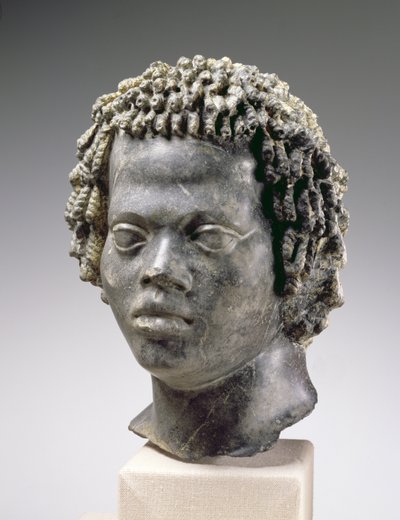 Mustan miehen pää, toisen vuosisadan lopulla eKr. (marmori) tekijältä Egyptian Ptolemaic Period