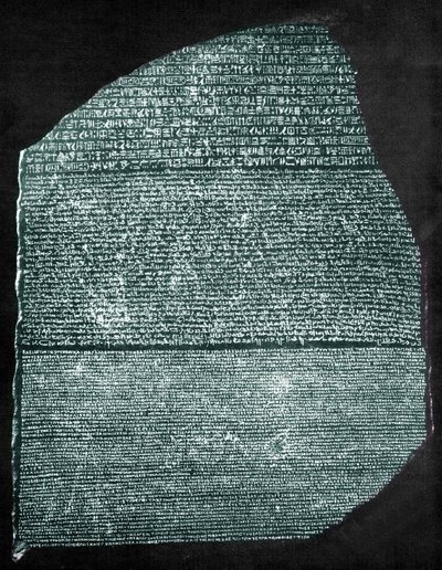 Rosettan kivi (granodioriitti) tekijältä Egyptian Ptolemaic Period