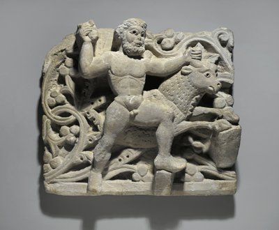 Heracles seppä Acheloosia härän muodossa, Oxyrhynchuksesta, n. 300-500 (kalkkikivi) tekijältä Egyptian School