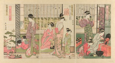 Sadetta seuraavana aamuna Pleasure Quarterissa tekijältä Eishōsai Chōki