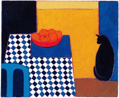 Asetelma Borisin kanssa, 2002 (akryyli paperille) tekijältä Eithne Contemporary Artist Donne