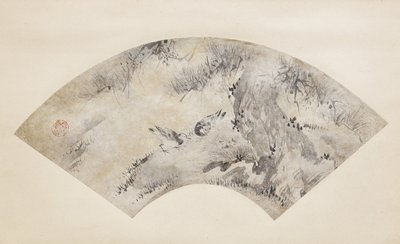 Linnut ja mänty, noin 1570-1590 (muste ja kulta paperille). tekijältä Eitoku Kano