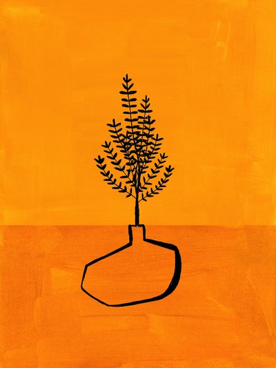Oranssi minimalistinen kasvi tekijältä Ejaaz Haniff
