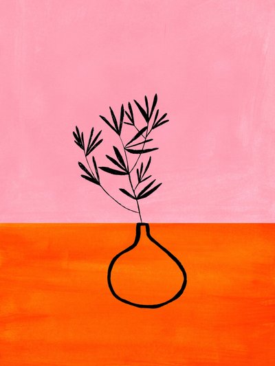 Värikäs vaaleanpunainen-oranssi kasvi tekijältä Ejaaz Haniff