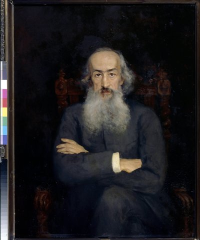 Historioitsija Constantin Bestoujev Rioumine (Bestoujev-Rioumine) (1829-1897) muotokuva - Ekaterina Sergeevna Zarudnaya Kavosin (1862-1918) maalaus, öljy kankaalle (101x79 cm) tekijältä Ekaterina Sergeevna Zarudnaya Kavos
