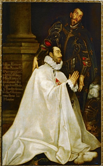 Julian Romero de las Azanas ja Saint Julian (maalaus kankaalle) tekijältä El (1541-1614) Greco