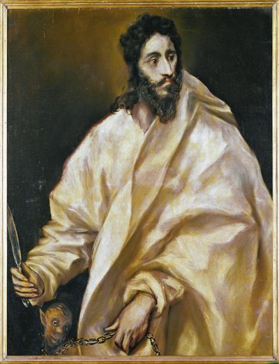 Pyhä Bartolomeus, apostoli (maalaus kankaalle) tekijältä El (1541-1614) Greco