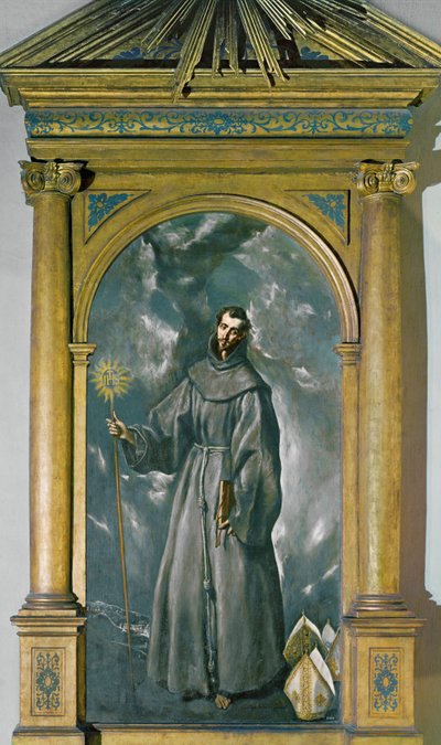 Saint Bernard of Siena (maalaus kankaalle) tekijältä El (1541-1614) Greco